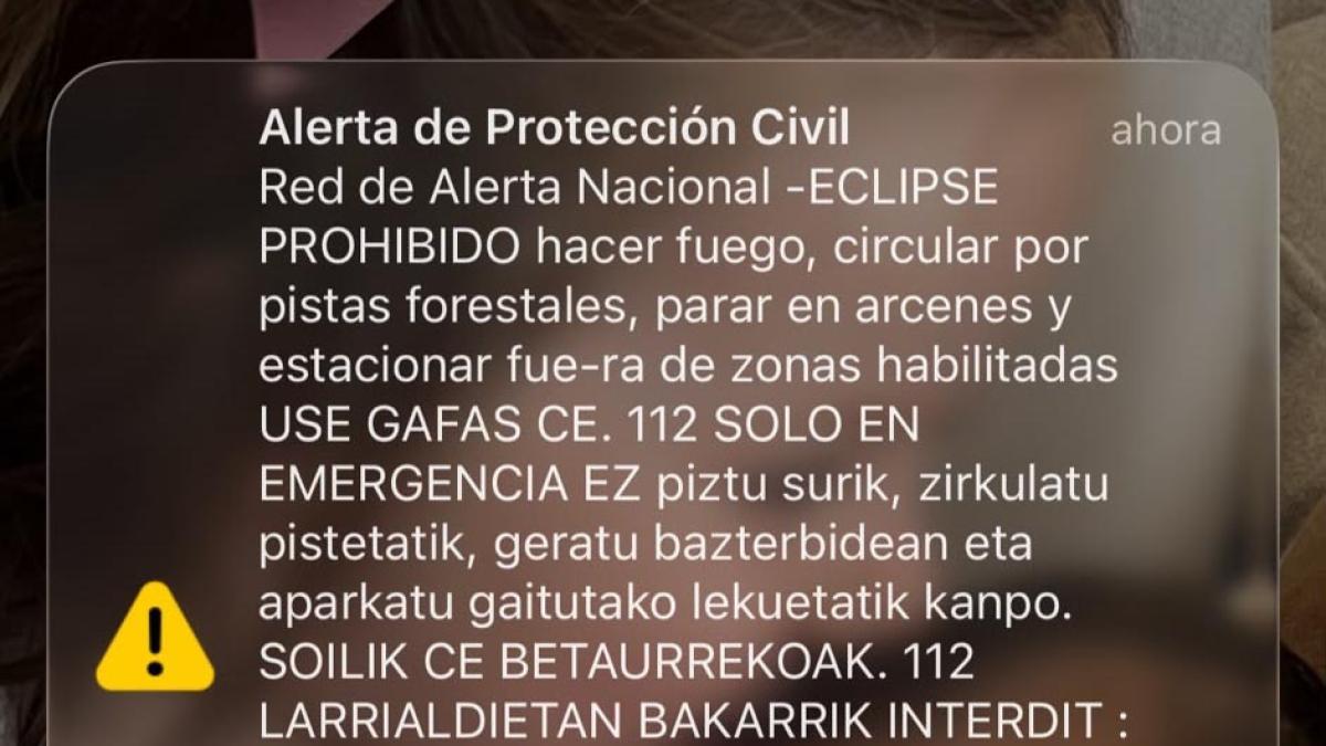 El Gobierno de Navarra envía alerta de emergencia a miles de teléfonos por el eclipse solar: medidas de seguridad y riesgos